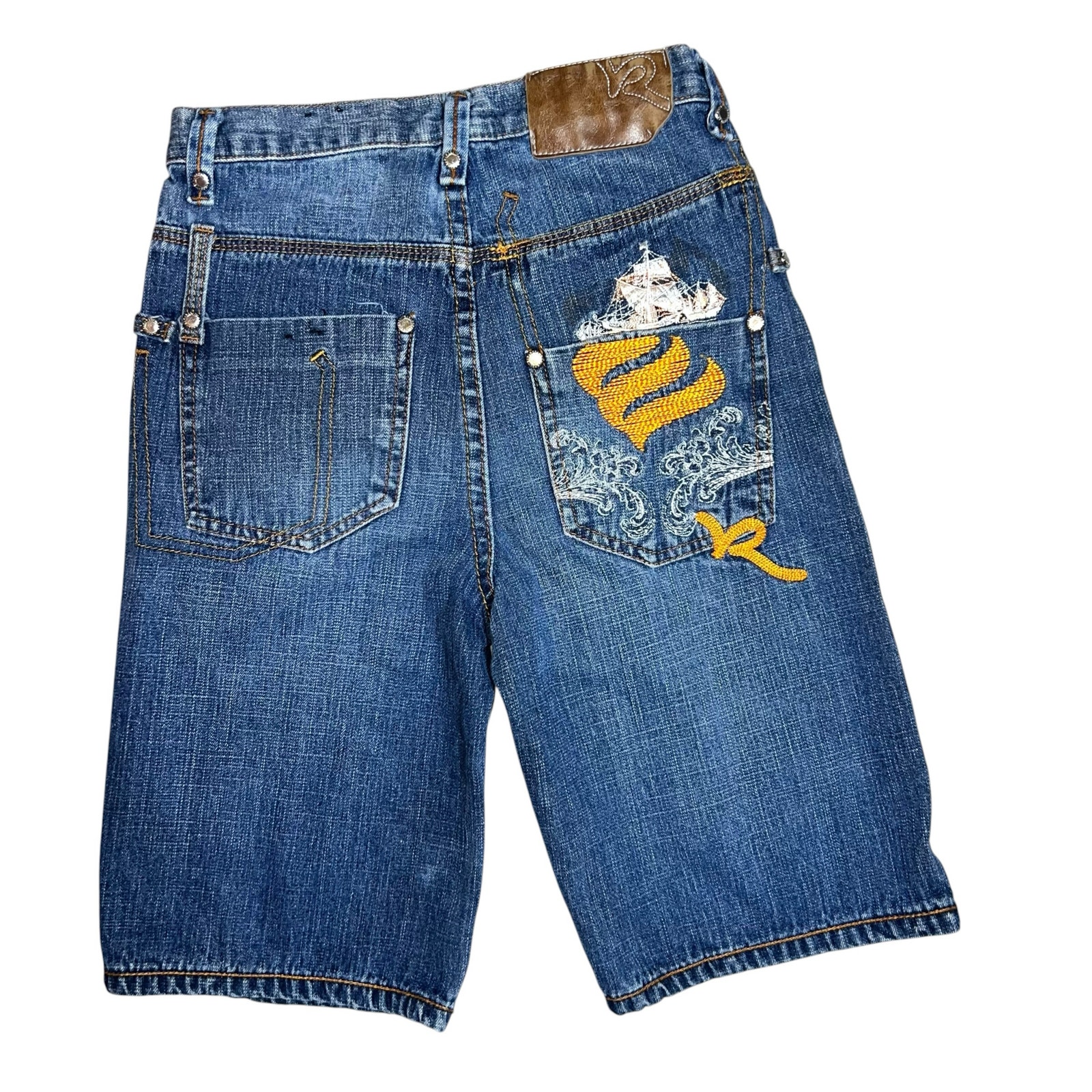 Rocawear Vintage Y2k Denim Baggy Shorts Jorts Embroidered Hip Hop Streetwear 7x